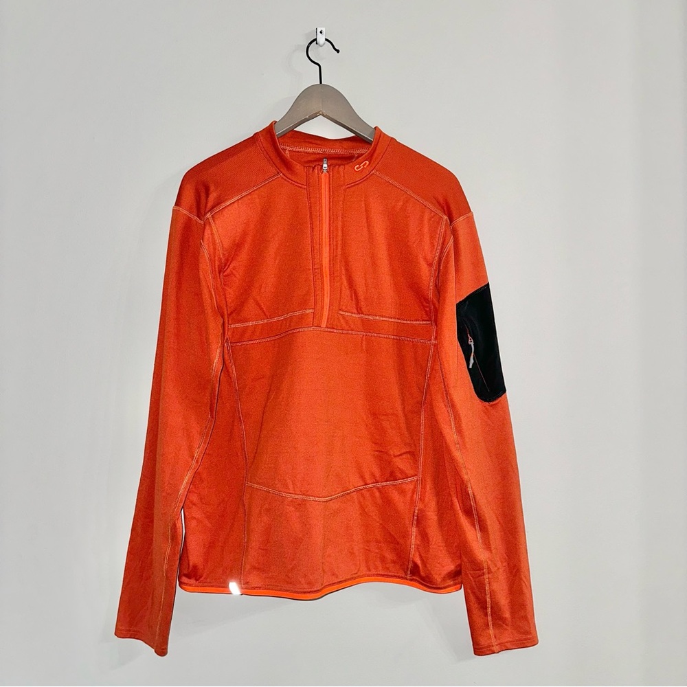 OROS Apparel Men's Large Orange SolarCore Insulated Half Zip Pullover Longsleeve